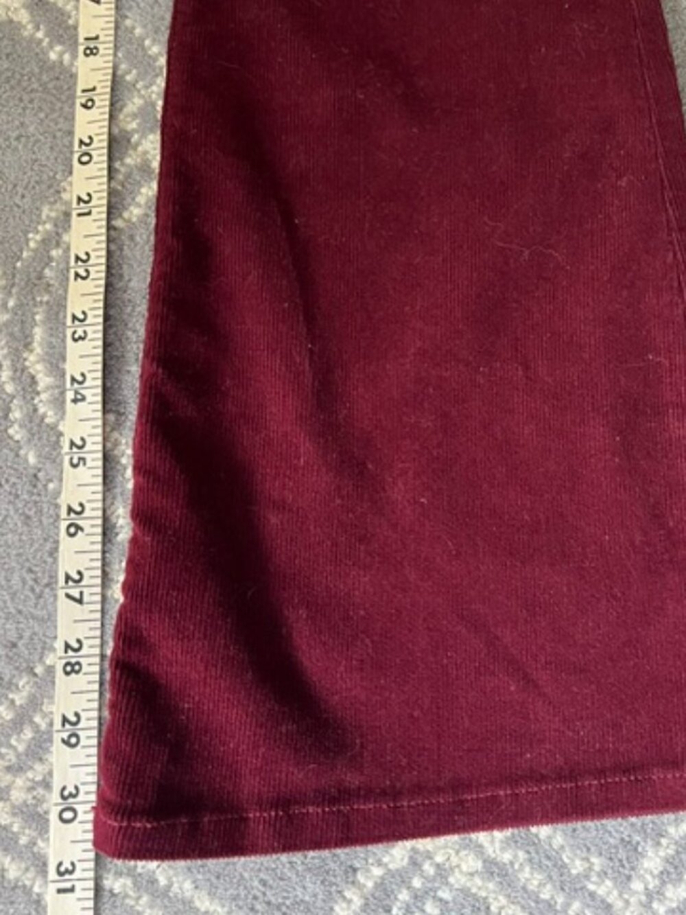 Levi's Corduroy Ribcage Flare Burgundy Five Pocket Pants Woman's W26-L32 - Picture 13 of 13